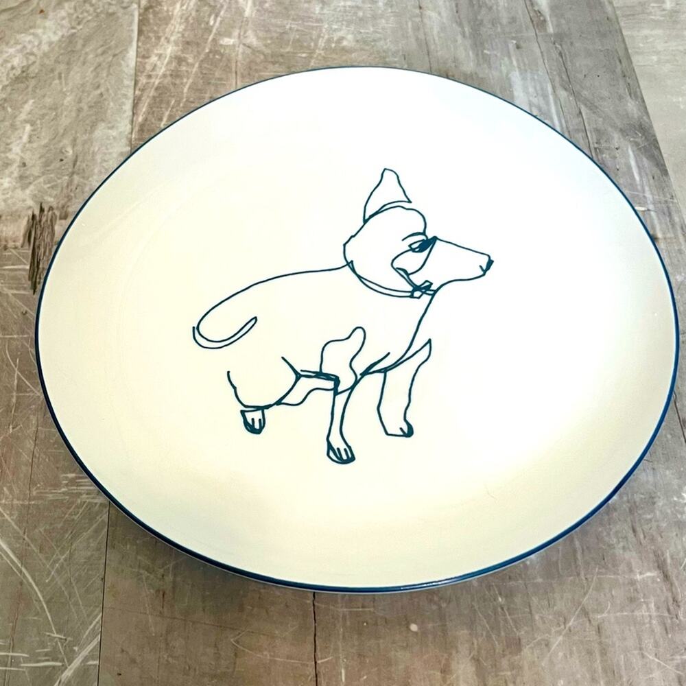 West Elm salad plate abstract dog by Frank Millero
